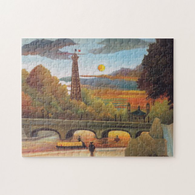 Henri Rousseau - Seine and Eiffel Tower in Sunset Jigsaw Puzzle (Horizontal)