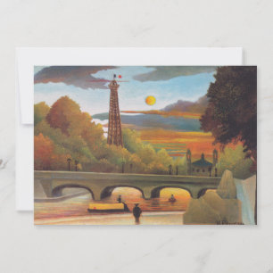Henri Rousseau - Seine and Eiffel Tower in Sunset Thank You Card