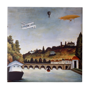 Henri Rousseau - Sevres bridge & hills of Clamart Ceramic Tile