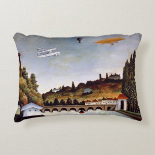 Henri Rousseau - Sevres bridge & hills of Clamart Decorative Cushion
