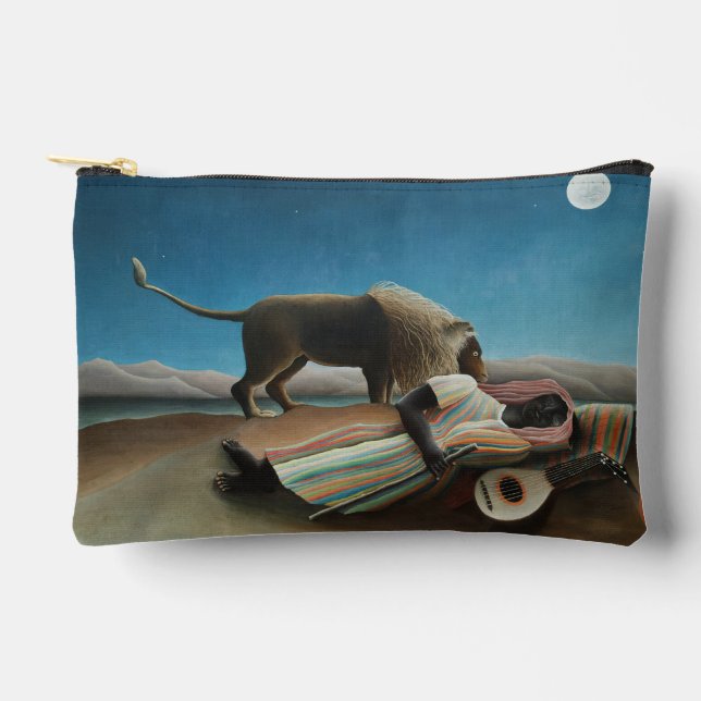 Henri Rousseau Sleeping Gypsy Lion Painting Accessory Pouch (Front)