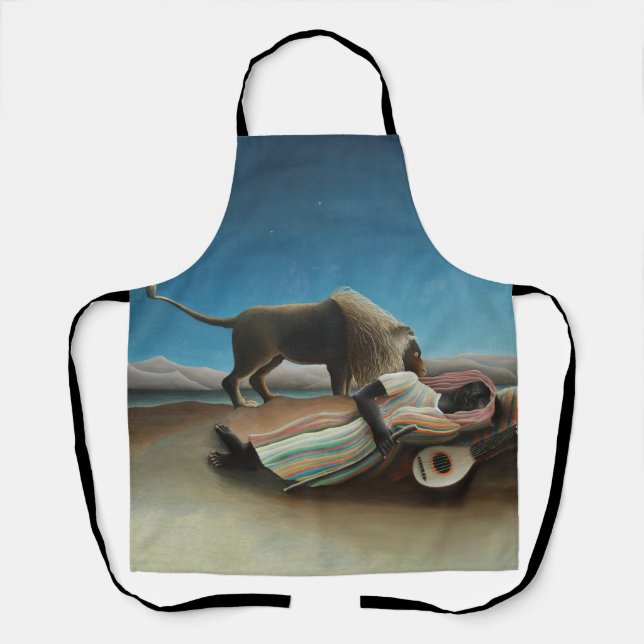 Henri Rousseau Sleeping Gypsy Lion Painting Apron (Front)
