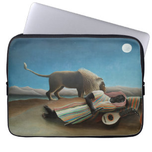 Henri Rousseau Sleeping Gypsy Lion Painting Laptop Sleeve