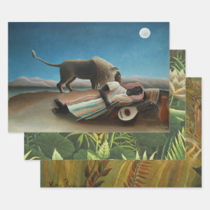 Henri Rousseau Sleeping Gypsy Lion Painting Wrapping Paper Sheet