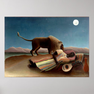 Henri Rousseau - Sleeping Gypsy Poster