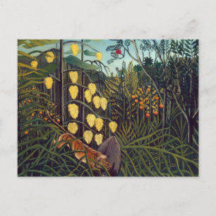 Henri Rousseau Struggle between Tiger and Bull Postcard