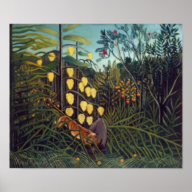 Henri Rousseau Struggle between Tiger and Bull Poster (Front)
