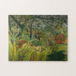 Henri Rousseau - Surprised! Jigsaw Puzzle<br><div class="desc">Surprised! / Tiger in a Tropical Storm - Henri Rousseau (aka Douanier Rousseau),  1891</div>