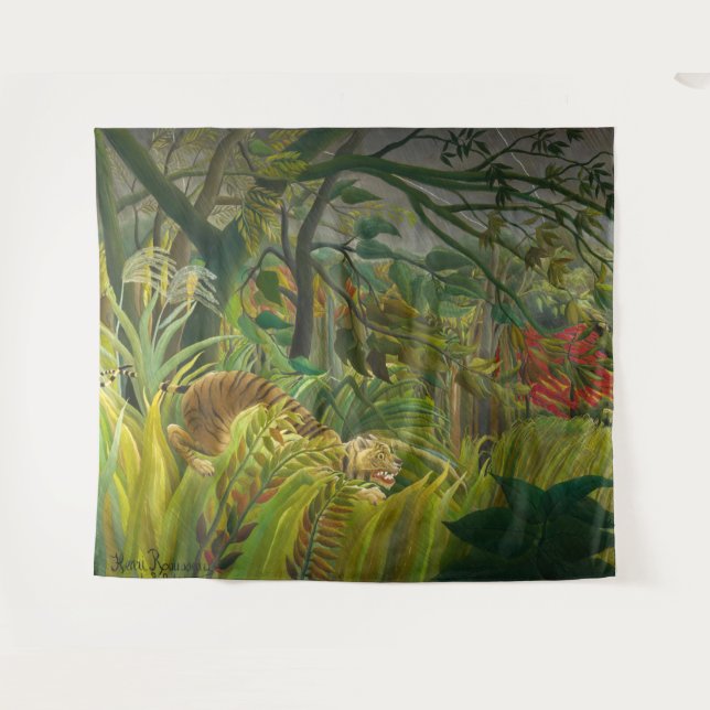 Henri Rousseau - Surprised! Tapestry (Front (Horizontal))