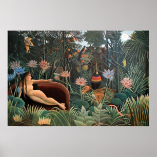 Henri Rousseau The Dream Jungle Flowers Painting Poster