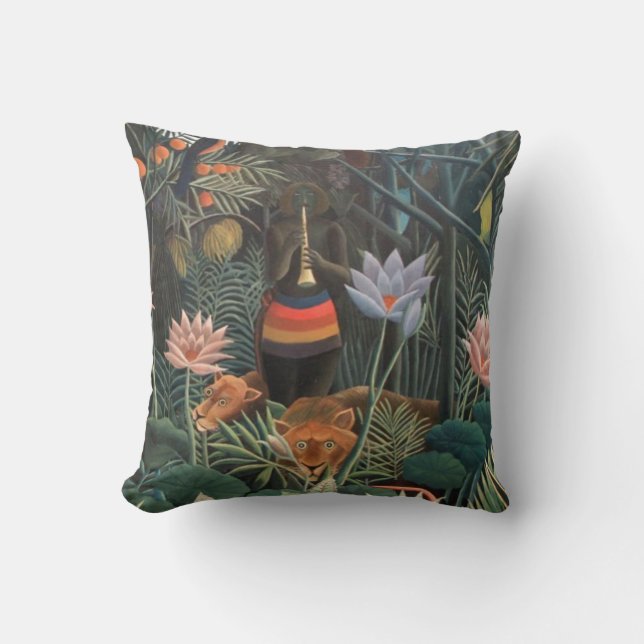 Henri Rousseau The Dream Jungle Flowers Surrealism Cushion (Front)