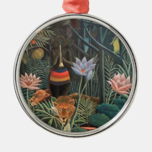 Henri Rousseau The Dream Jungle Flowers Surrealism Metal Ornament
