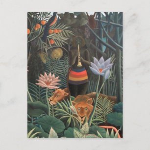 Henri Rousseau The Dream Jungle Flowers Surrealism Postcard