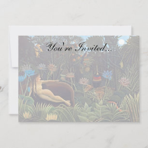 Henri Rousseau The Dream - Jungle Woman w Animals Invitation