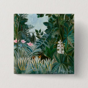 Henri Rousseau - The Equatorial Jungle 15 Cm Square Badge