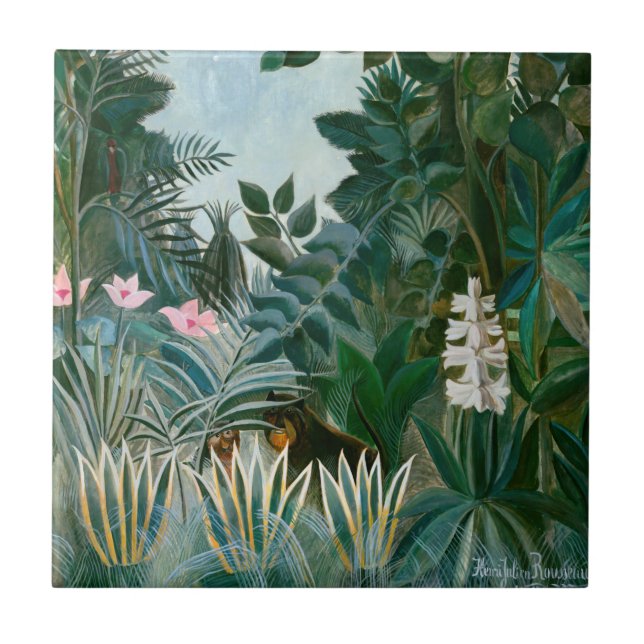 Henri Rousseau - The Equatorial Jungle Ceramic Tile (Front)
