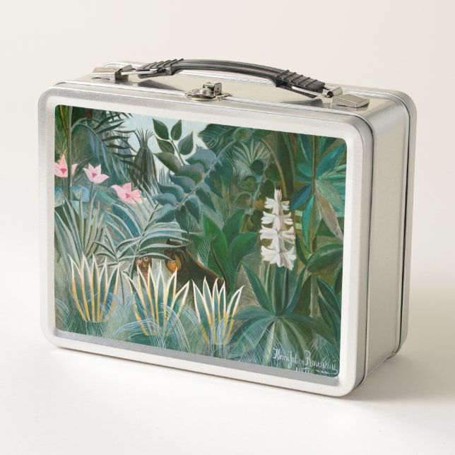 Henri Rousseau - The Equatorial Jungle Metal Lunch Box (Front)