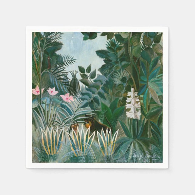 Henri Rousseau - The Equatorial Jungle Napkin (Front)