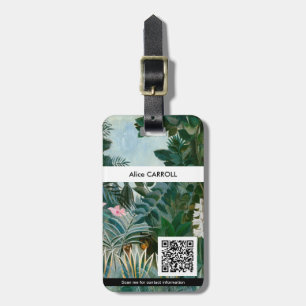 Henri Rousseau - The Equatorial Jungle - QR Code Luggage Tag