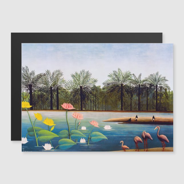 Henri Rousseau - The Flamingoes Magnetic Card (Front/Back)
