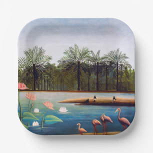 Henri Rousseau - The Flamingoes Paper Plate