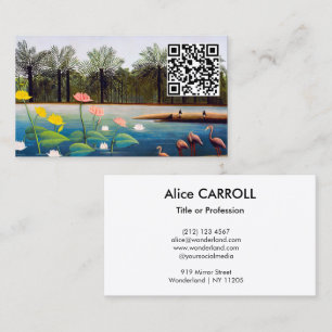 Henri Rousseau - The Flamingoes - QR Code Business Card