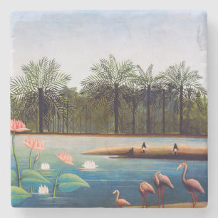 Henri Rousseau - The Flamingoes Stone Coaster