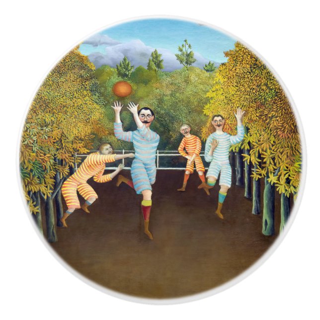 Henri Rousseau - The Football Players Ceramic Knob (Front)