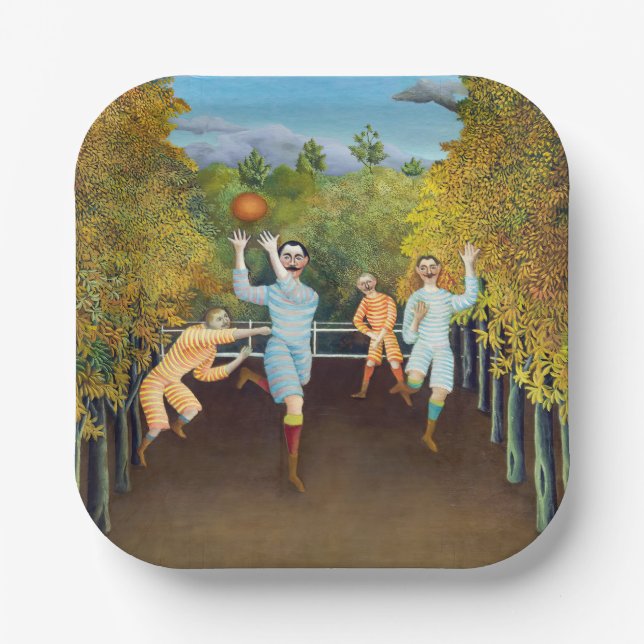 Henri Rousseau - The Football Players Paper Plate (Front)