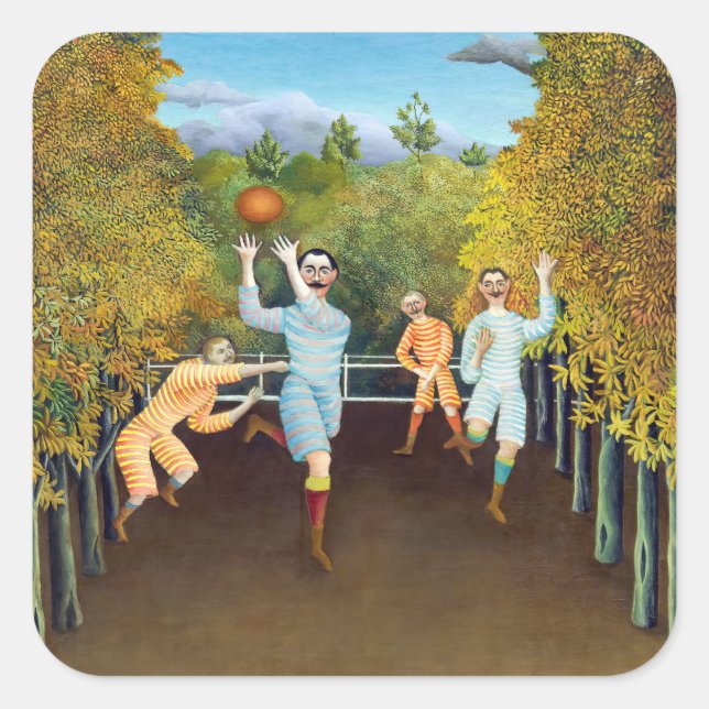 Henri Rousseau - The Football Players Square Sticker (Front)