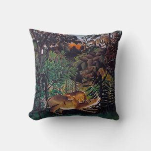 Henri Rousseau - The Hungry Lion Cushion