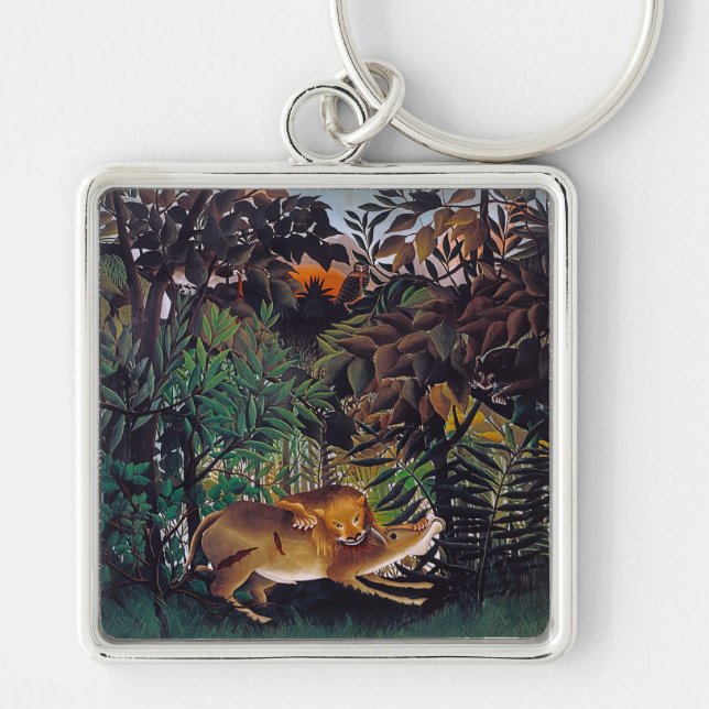 Henri Rousseau - The Hungry Lion Key Ring (Front)