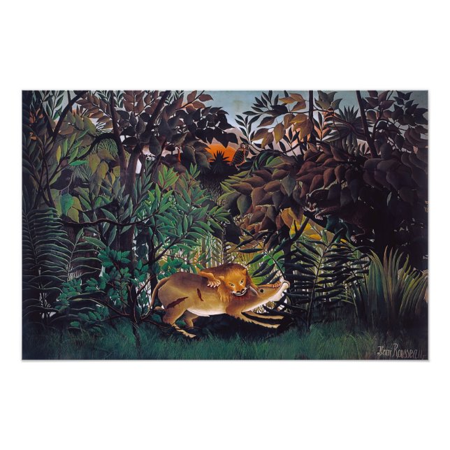 Henri Rousseau - The Hungry Lion Photo Print (Front)