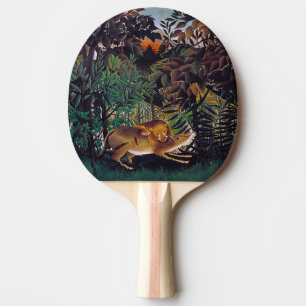 Henri Rousseau - The Hungry Lion Ping Pong Paddle