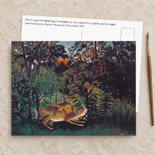Henri Rousseau - The Hungry Lion Postcard