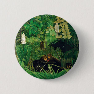 Henri Rousseau - The Merry Jesters 6 Cm Round Badge