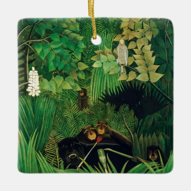 Henri Rousseau - The Merry Jesters Ceramic Ornament (Front)