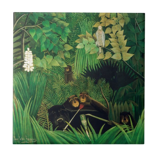 Henri Rousseau - The Merry Jesters Ceramic Tile (Front)