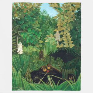 Henri Rousseau - The Merry Jesters Fleece Blanket