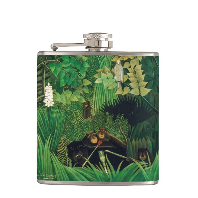 Henri Rousseau - The Merry Jesters Hip Flask (Front)
