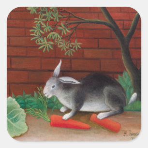 Henri Rousseau - The Rabbit's Meal Square Sticker