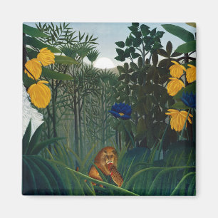 Henri Rousseau The Repast of the Lion Botanical Ga Magnet