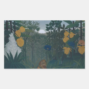 Henri Rousseau - The Repast of the Lion Rectangular Sticker