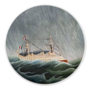Henri Rousseau - The Ship in the Tempest Ceramic Knob