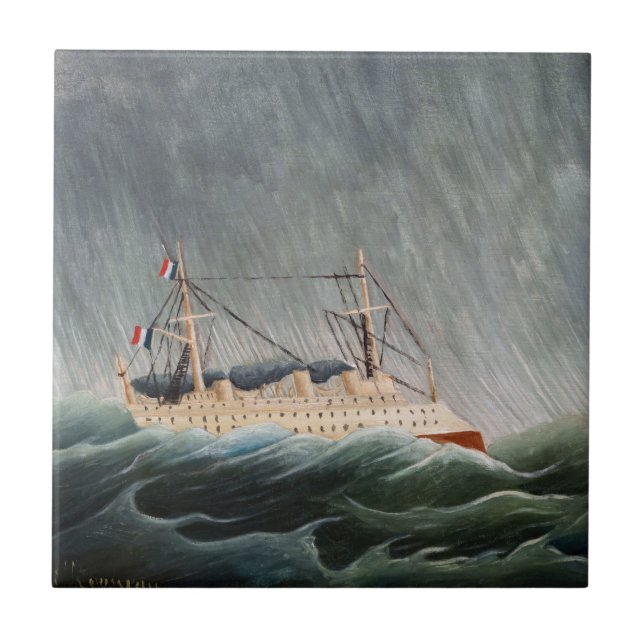 Henri Rousseau - The Ship in the Tempest Ceramic Tile (Front)