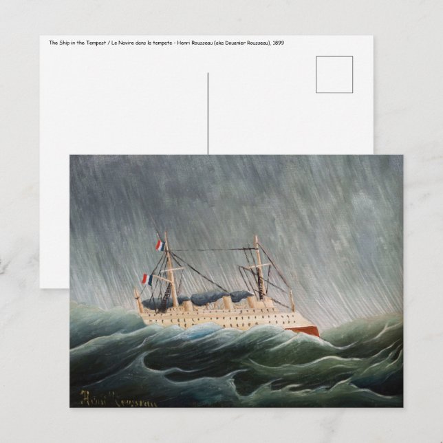 Henri Rousseau - The Ship in the Tempest Postcard (Front/Back)