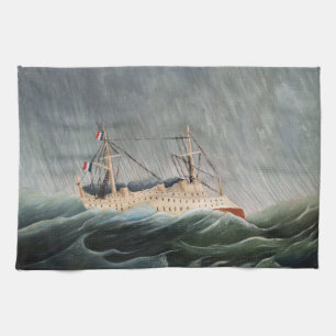 Henri Rousseau - The Ship in the Tempest Tea Towel
