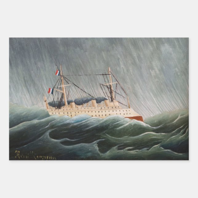 Henri Rousseau - The Ship in the Tempest Wrapping Paper Sheet (Front)