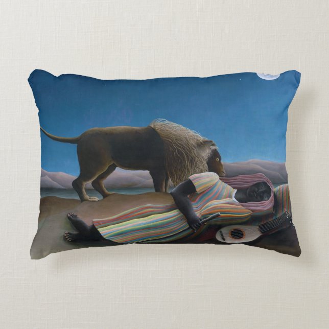 Henri Rousseau - The Sleeping Gypsy Decorative Cushion (Front)