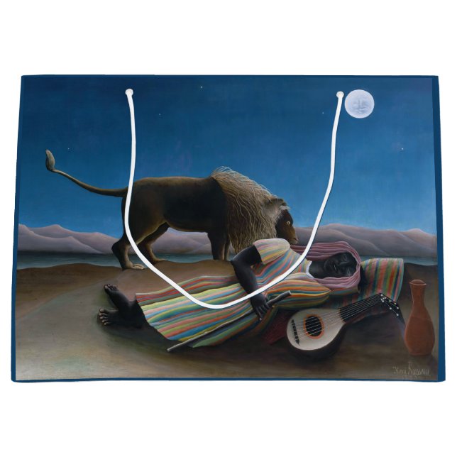 Henri Rousseau - The Sleeping Gypsy Large Gift Bag (Front)
